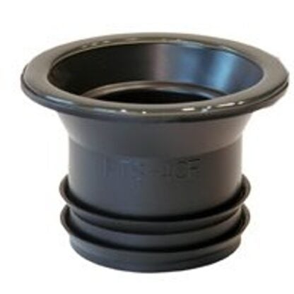 FERNCO FTS-4CF Wax Free Toilet Seal, 3 in Dia, Elastomeric PVC, Black, For: 3-1/2 in Drain Pipes