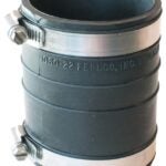 FERNCO P1060-22 Flexible Coupling, 2 in, Socket, PVC, Black, 4.3 psi Pressure