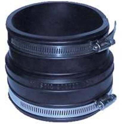 FERNCO P1060-33 Flexible Coupling, 3 in, Socket, PVC, Black, 4.3 psi Pressure