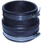 FERNCO P1060-44 Flexible Coupling, 4 in, Socket, PVC, Black, 4.3 psi Pressure