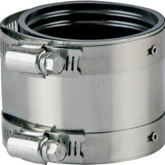 ProSource KJ-010 Coupling, 3 in, Cast Iron, Plastic or Steel to Plastic, Steel or Extra-Heavy Cast Iron Pipes