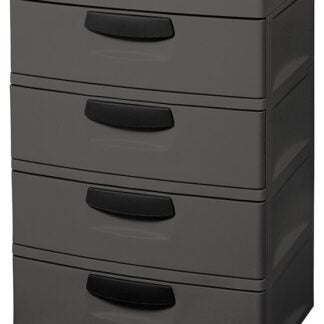 Sterilite 01743V01 Drawer Unit, 4-Drawer, Plastic, 25-5/8 in OAW, 35-3/4 in OAH, 19-1/4 in OAD