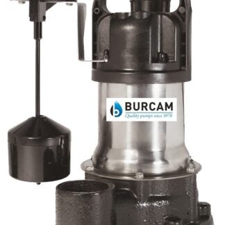 Burcam 300526 Effluent Pump, 5 A, 115 V, 0.5 hp, 1-1/2 in Outlet, 25 ft Max Head, 600 gph, Iron