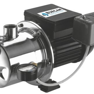 Burcam 506518SS Jet Pump, 7.6/3.8 A, 115/230 V, 0.75 hp, 1 in Connection, 25 ft Max Head, 900 gph, Stainless Steel