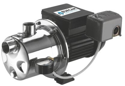 Burcam 506518SS Jet Pump, 7.6/3.8 A, 115/230 V, 0.75 hp, 1 in Connection, 25 ft Max Head, 900 gph, Stainless Steel