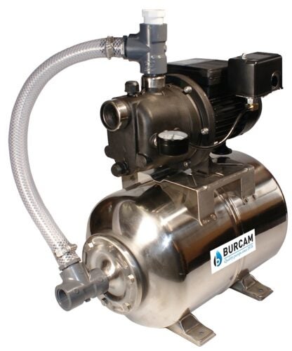 Burcam 506227PSS Jet Pump, 8.4, 4.2 A, 115/230 V, 0.75 hp, 25 ft Max Head, 16.4 gpm, Stainless Steel