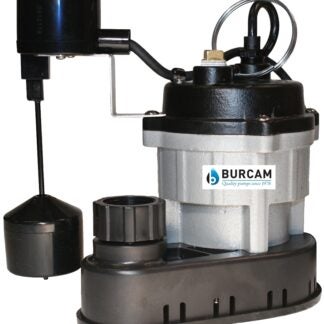 Burcam 300780V Submersible Sump Pump, 115 V, 1/2 hp, 5 ft Max Head, 3000 gph, Cast Iron