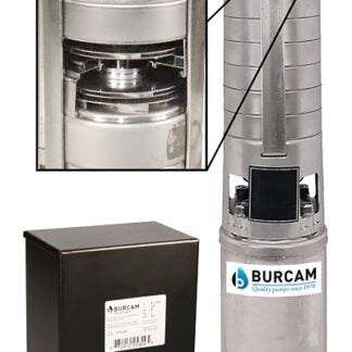 Burcam 101 Series 101128H Deep-Well Submersible Pump, 5 A, 230 V, 0.5 hp, 1-1/4 x 4 in Connection, 225 ft Max Head