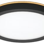 ETI LowPro Series 56568115 Ceiling Light with Nightlight, 120 V, 12 W, Integrated LED Lamp, 800 Lumens, Black Fixture