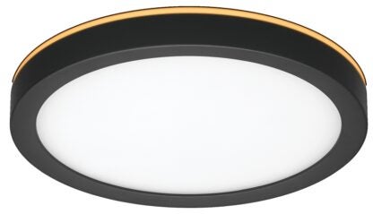 ETI LowPro Series 56568115 Ceiling Light with Nightlight, 120 V, 12 W, Integrated LED Lamp, 800 Lumens, Black Fixture