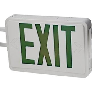 ETI 55502102 Emergency Light/Exit Sign Combo, 7.9 in OAW, 4.3 in OAH, 120/277 V, LED Lamp, Acrylic Fixture, Green/White