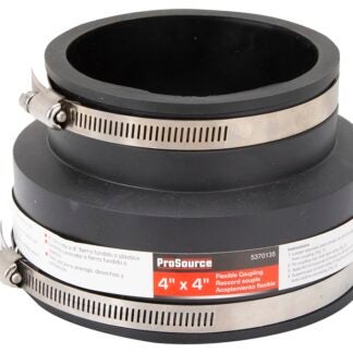 ProSource KJ-021 Coupling, 4 x 4 in, Concrete to Cast Iron or Plastic Pipes, PVC, Black