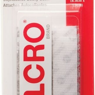 VELCRO Brand 90076 Fastener, 3/4 in W, 3-1/2 in L, Nylon, White, Rubber Adhesive