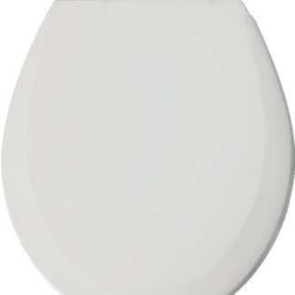 Mayfair 41ECDG-000 Toilet Seat, Round, Wood, White, Twist Hinge