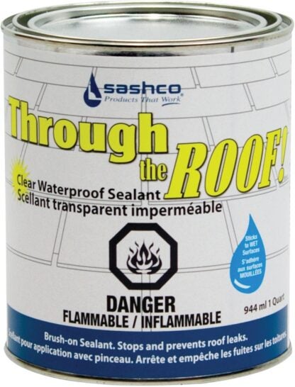 Sashco 14013 Roof Sealant, Clear, Liquid, 1 qt Sells in Quantity of 6