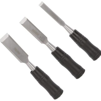 Vulcan JL13210 Chisel Set, 3-Piece, Steel/Wood, Polished, Black