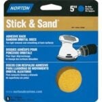 NORTON 48906 Sanding Disc, 5 in Dia, Coated, P120 Grit, Medium, Aluminum Oxide Abrasive, C-Weight Paper Backing