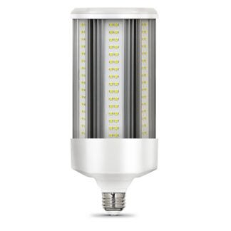 Feit Electric C10000/5K/LEDG2 LED Bulb, Corn Cob, 500 W Equivalent, E26 Lamp Base, Clear, Daylight Light Sells in Quantity of 4