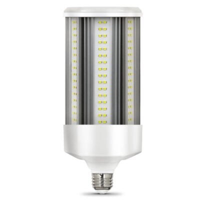 Feit Electric C10000/5K/LEDG2 LED Bulb, Corn Cob, 500 W Equivalent, E26 Lamp Base, Clear, Daylight Light Sells in Quantity of 4