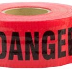 CH Hanson 16031 Reinforced Barricade Tape, 500 ft L, 3 in W, Red, Polyethylene