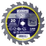 Vulcan 415480OR Circular Saw Blade, 7-1/4 in Dia, 5/8 and 13/16 Diamond in Arbor Sells in Quantity of 10