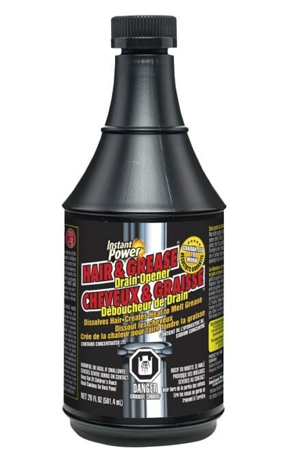 Instant Power 1971 Drain Opener Cleaner, Liquid, Clear, Odorless, 20 oz Sells in Quantity of 6