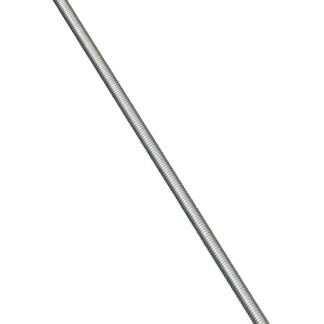 Stanley Hardware N179-416 Threaded Rod, 1/4-20 Thread, 24 in L, A Grade, Steel, Zinc, UNC Thread