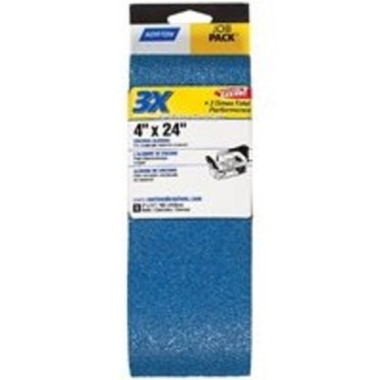 NORTON 49276 Sanding Belt, 4 in W, 24 in L, 80 Grit, Medium, Zirconia Aluminum Abrasive