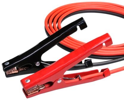 ProSource 081214 Booster Cable, 8 AWG Wire, 4-Conductor, Clamp, Stranded, Red/Black Sheath