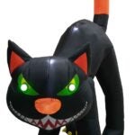 Hometown Holidays 90503 Inflatable Black Cat, 10 ft H, Nylon, Black, LED Bulb, Internal Light/Music: Internal Light