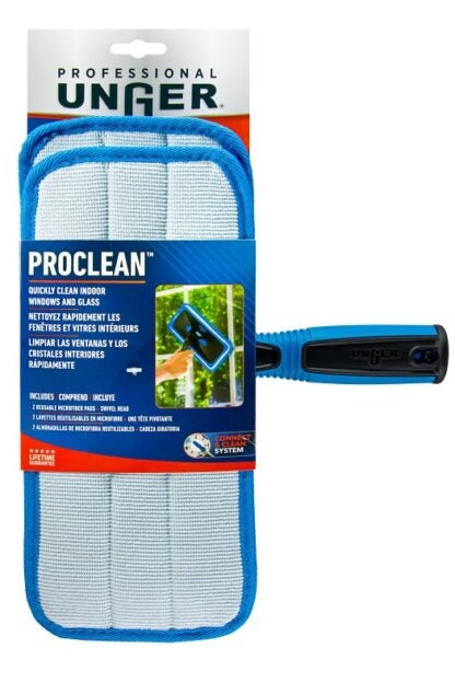 Unger Professional ProClean 980300 Indoor Window Cleaner, Plastic Head, 5 in L, Blue