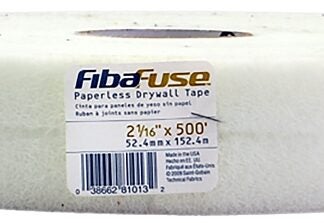 Adfors FibaFuse FDW8203-U Paperless Drywall Tape, 500 ft L, 2-1/16 in W, White