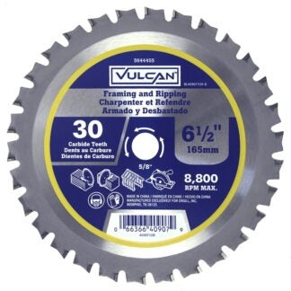 Vulcan 409071OR Circular Saw Blade, 6-1/2 in Dia, 5/8 and 13/16 Diamond in Arbor