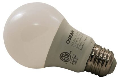 Sylvania 73888 LED Bulb, General Purpose, A19 Lamp, 60 W Equivalent, E26 Lamp Base, Frosted, Warm White Light