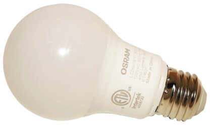 Sylvania 74084 LED Bulb, General Purpose, A19 Lamp, 40 W Equivalent, E26 Lamp Base, Frosted, Bright White Light