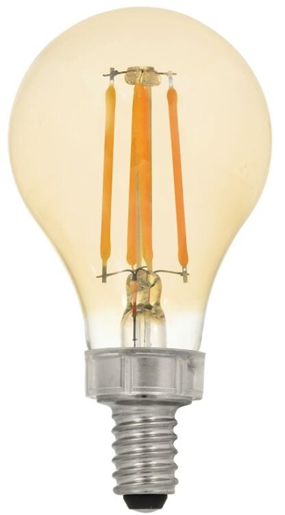 Sylvania 75345 Ultra Vintage LED Lamp, Decorative, A15 Lamp, 40 W Equivalent, E12 Lamp Base, Dimmable, 2175 K Color Temp