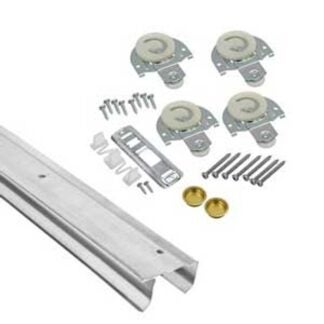 Renin BP102K-04800-BW Sliding Door Kit, 48 in L Track, Metal, For: 3/4 to 1-3/8 in Wood Panels or Doors