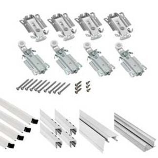 Renin BP114K-07200-BW Panel Door Kit, 72 in L Track, Metal, For: 1/8 to 5/32 mm Door Panels