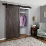 RENIN BD053W01IA1IAE360 Barn Door, 36 in W Door, 84 in H Door, Iron Age Door, Steel Track