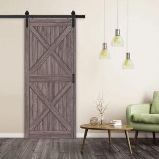 RENIN BD060W01GO1GOE360 Barn Door, 36 in W Door, 84 in H Door, Gunstock Door, Steel Track