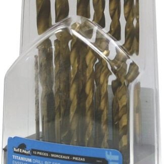 Tuf-E-Nuf 09013 Drill Bit Set, 13-Piece, HSS, TiN-Coated