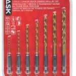 Task T92007 Drill Bit Set, 7-Piece, HSS, TiN-Coated