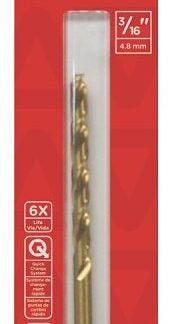 Task T92316 Drill Bit, 3/16 in Dia, 1/PK