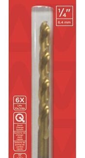 Task T92014 Drill Bit, 1/4 in Dia, 1/PK