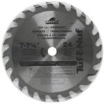 Tuf-E-Nuf 04323 Framing and Decking Saw Blade, 7-1/4 in Dia, 5/8 in Arbor, 24-Teeth, Carbide Cutting Edge