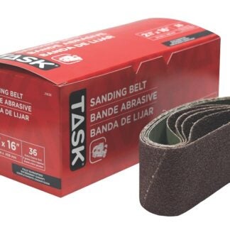 Task 21636 Sanding Belt, 2-1/2 in W, 16 in L, 36 Grit Sells in Quantity of 5