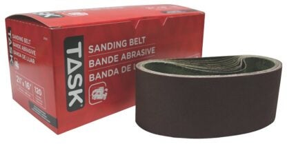 Task 21612 Sanding Belt, 2-1/2 in W, 16 in L, 120 Grit, Aluminum Oxide Abrasive Sells in Quantity of 10