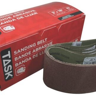 Task 31880 Sanding Belt, 3 in W, 18 in L, 80 Grit, Aluminum Oxide Abrasive Sells in Quantity of 10