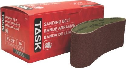 Task 32136 Sanding Belt, 3 in W, 21 in L, 36 Grit, Aluminum Oxide Abrasive Sells in Quantity of 5