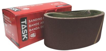 Task 42180 Sanding Belt, 4 in W, 21-3/4 in L, 80 Grit, Aluminum Oxide Abrasive Sells in Quantity of 10